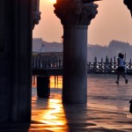 Woman running in Venice